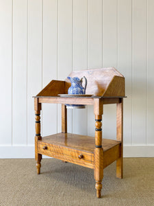An English Country Pine Painted Galleried Washstand or Console c1860