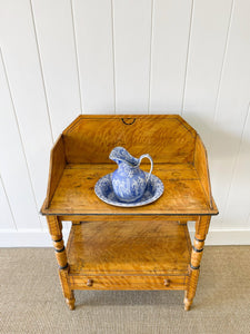 An English Country Pine Painted Galleried Washstand or Console c1860