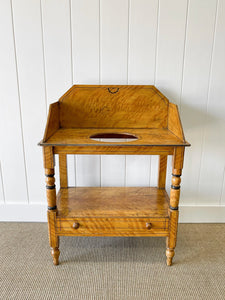 An English Country Pine Painted Galleried Washstand or Console c1860
