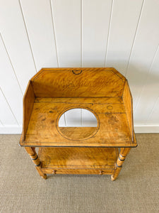 An English Country Pine Painted Galleried Washstand or Console c1860