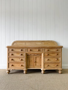 A Monumental English Country Pine Sideboard Buffet c1860