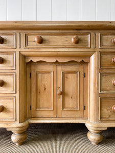 A Monumental English Country Pine Sideboard Buffet c1860