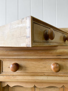 A Monumental English Country Pine Sideboard Buffet c1860