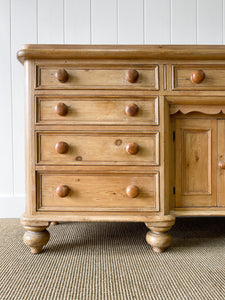 A Monumental English Country Pine Sideboard Buffet c1860