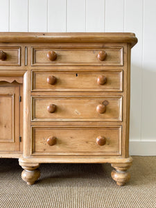 A Monumental English Country Pine Sideboard Buffet c1860