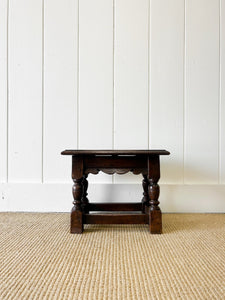 An Old Antique English Oak Stool