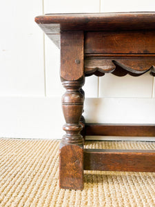 An Old Antique English Oak Stool