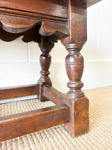 An Old Antique English Oak Stool