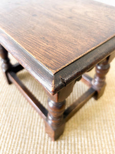 An Old Antique English Oak Stool