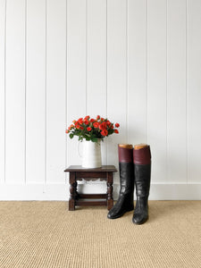 An Old Antique English Oak Stool