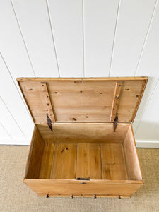 An English Pine Mule Chest Trunk or Blanket Box c1850
