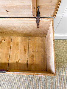 An English Pine Mule Chest Trunk or Blanket Box c1850