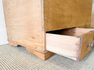 An English Pine Mule Chest Trunk or Blanket Box c1850