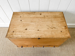 An English Pine Mule Chest Trunk or Blanket Box c1850