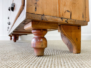 An Antique English Country Pine Bench ~7.5 Feet Long