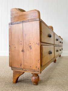 An Antique English Country Pine Bench ~7.5 Feet Long