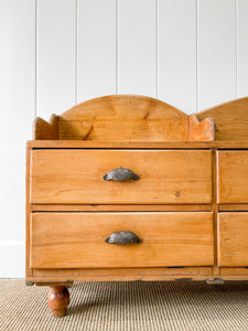 An Antique English Country Pine Bench ~7.5 Feet Long