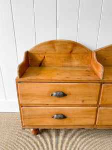 An Antique English Country Pine Bench ~7.5 Feet Long
