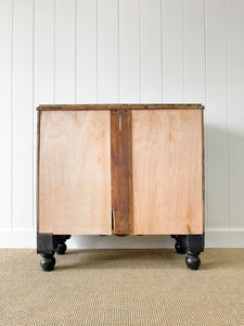 A Large English Ebonized Pine Black Chest of Drawers Dresser c1890