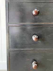 A Large 19th Century English Pine Ebonized Linen Press Cupboard