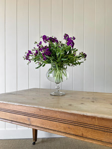 An Antique English Country Pine 6ft Dining Table on Casters