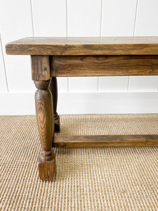 An Antique English Country Pine Bench 7 Feet Long