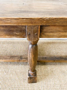 An Antique English Country Pine Bench 7 Feet Long
