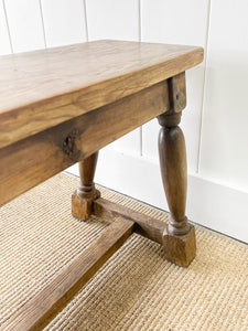 An Antique English Country Pine Bench 7 Feet Long