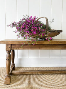 An Antique English Country Pine Bench 7 Feet Long