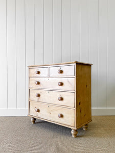 A Large English Pine Chest of Drawers Dresser on Tulip Feet c1890