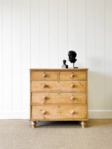 A Large English Pine Chest of Drawers Dresser on Tulip Feet c1890