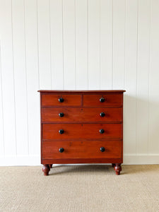 An English Red Chest of Drawers Dresser c1890