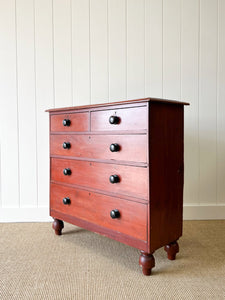 An English Red Chest of Drawers Dresser c1890