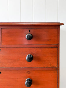 An English Red Chest of Drawers Dresser c1890