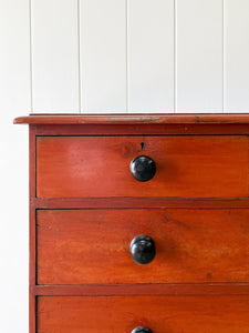 An English Red Chest of Drawers Dresser c1890