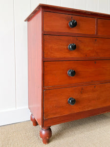 An English Red Chest of Drawers Dresser c1890