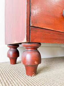 An English Red Chest of Drawers Dresser c1890