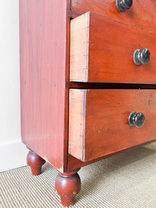 An English Red Chest of Drawers Dresser c1890