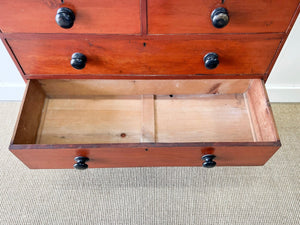 An English Red Chest of Drawers Dresser c1890