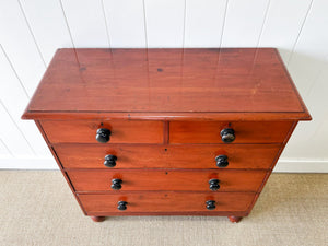An English Red Chest of Drawers Dresser c1890