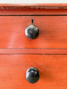 An English Red Chest of Drawers Dresser c1890