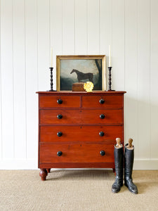 An English Red Chest of Drawers Dresser c1890