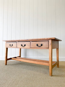 An Antique English Country Pine Console or Work Table c1830