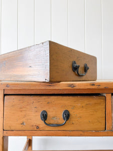 An Antique English Country Pine Console or Work Table c1830