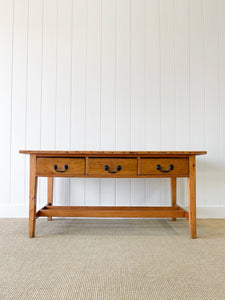 An Antique English Country Pine Console or Work Table c1830