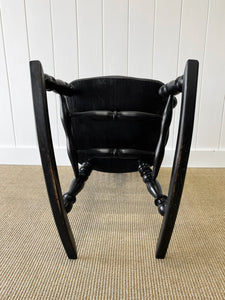 An Ebonized Antique English Yorkshire Windsor Elm Rocking Chair c1890