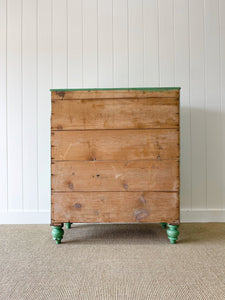 A Large Painted Scottish Pine Chest of Drawers Dresser on Tulip Feet c1890