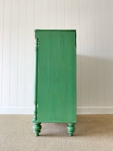 A Large Painted Scottish Pine Chest of Drawers Dresser on Tulip Feet c1890