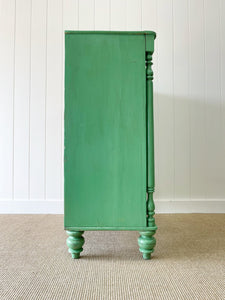 A Large Painted Scottish Pine Chest of Drawers Dresser on Tulip Feet c1890