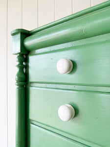 A Large Painted Scottish Pine Chest of Drawers Dresser on Tulip Feet c1890